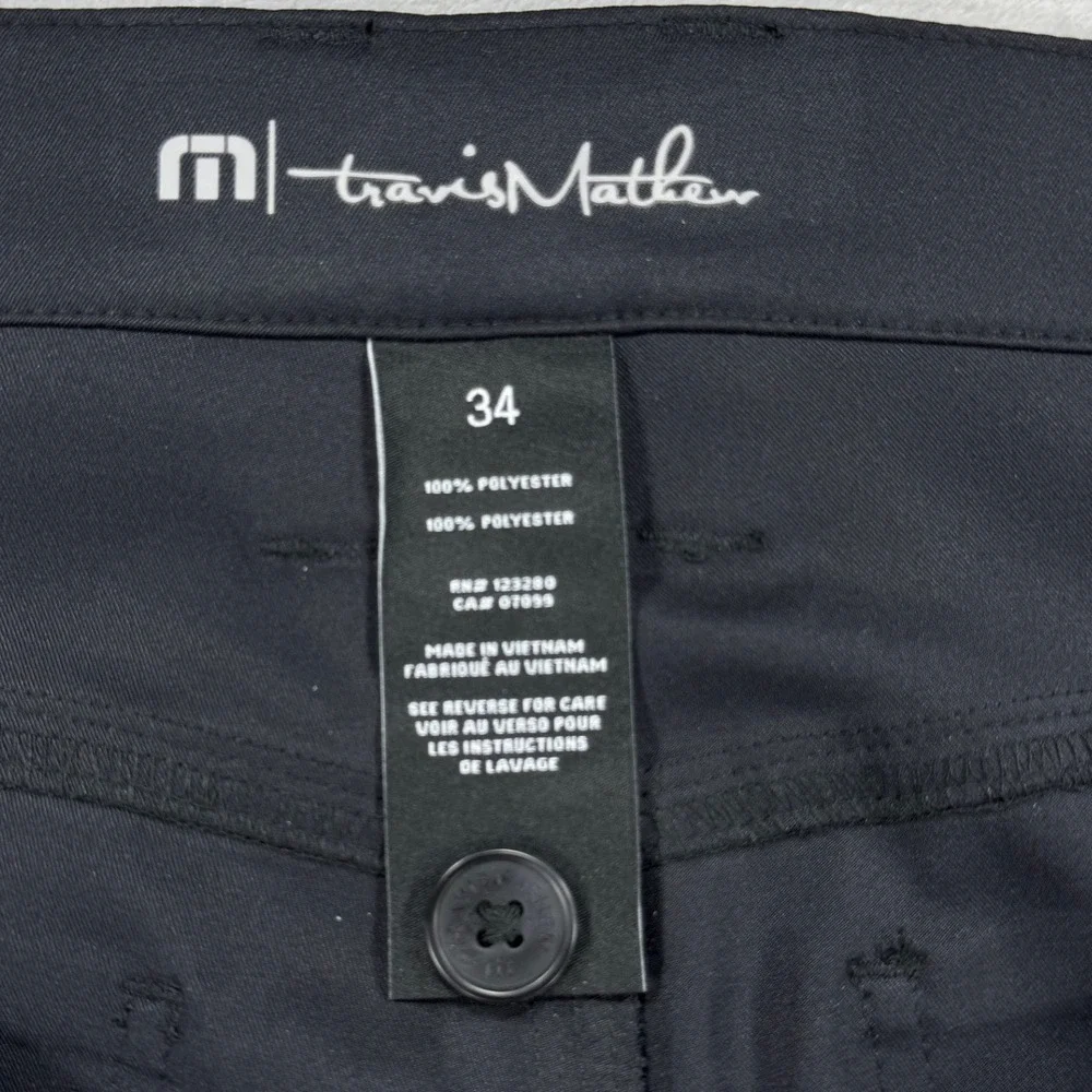 TRAVIS MATHEW Open To Close Performance Golf Pants Mens‎ 34 (Fits 36x28.5) Black